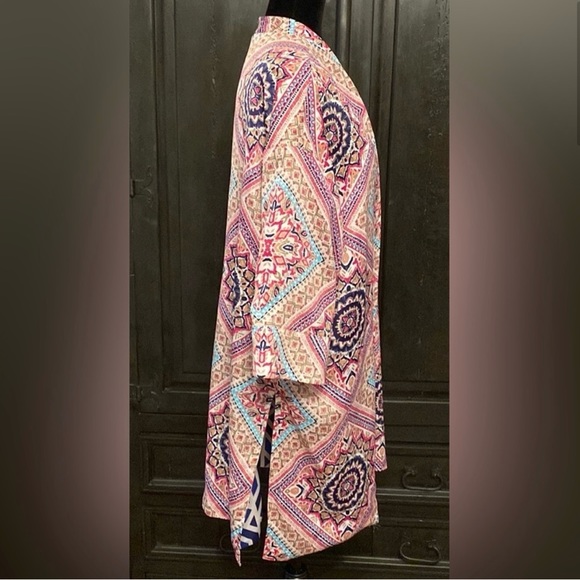 Chico’s Reversible colorful print kimono OS - Picture 3 of 11